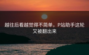 越往后看越觉得不简单，P站助手这轮又被翻出来
