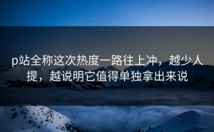 p站全称这次热度一路往上冲，越少人提，越说明它值得单独拿出来说