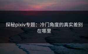 探秘pixiv专题：冷门角度的真实差别在哪里