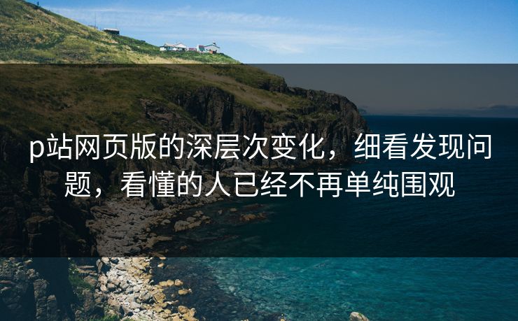 p站网页版的深层次变化，细看发现问题，看懂的人已经不再单纯围观