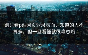 别只看p站网页登录表面，知道的人不算多，但一旦看懂就很难忽略